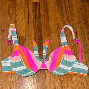 Altar’d State Colorful Striped Bikini Top